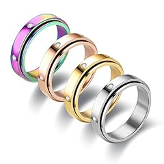 6mm spinner rings 4pcs/6 cz stones