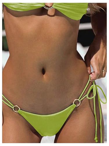 Image of SOLY HUX Bathing Suit for Women Halter Ring Linked Tie Side Bikini Sets Two Piece Swimsuit