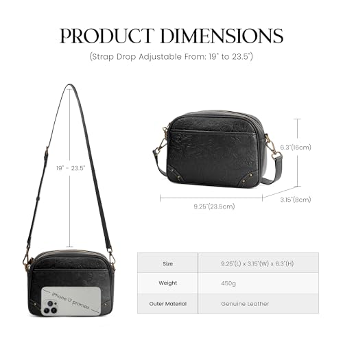 Image of befen Anti-theft Crossbody Bag for Women Genuine Leather, Small Cross Body Shoulder Handbags with RFID Card Slots