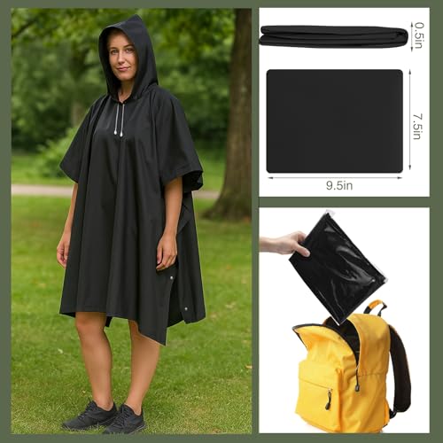 Zhehao 40 Pcs Rain Ponchos Bulk for Adults Homeless Unisex Reusable Rain Ponchos Raincoat with Drawstring Hood Waterproof Portable Raincoats Jacket for Men Women2