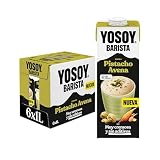 YOSOY Bebida Vegetal Barista Pistacho Avena - especial para café, pack de 6 x 1L