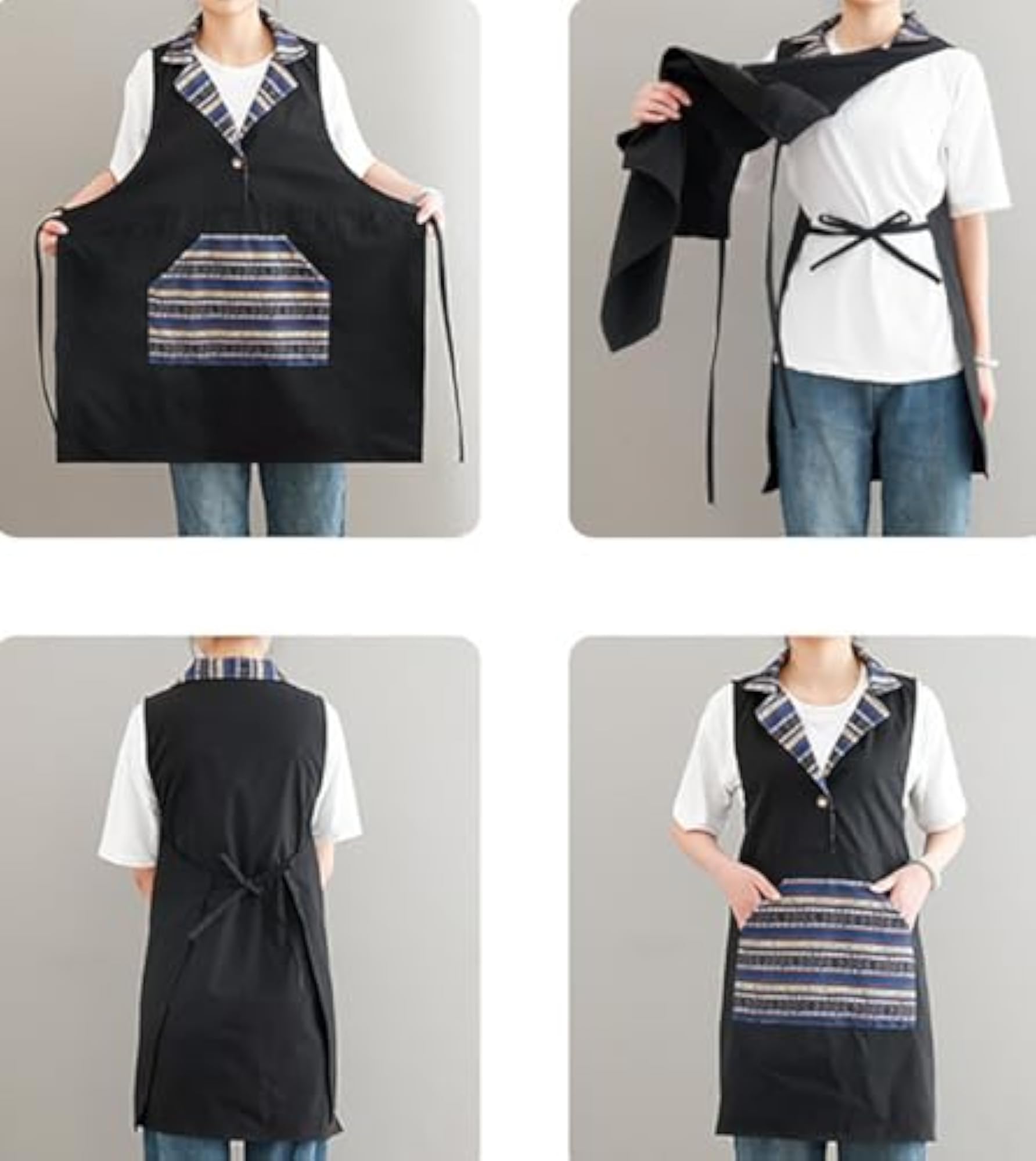 Bib Apron, Water and Oil Resistant, Cooking Kitchen Chef Apron