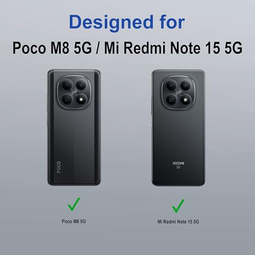 Image of amazon basics Back Case Cover for Poco M8 5G | Magnetic Case with Built-in Metal Ring | Supports MagSafe Charger, Wallet & Car Mount | Shockproof Hybrid PC + TPU | Blue