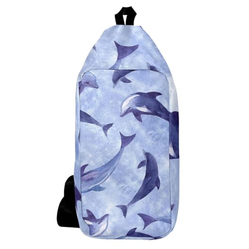 Sac à bandoulière motif vagues aquarelle multicolore et compact