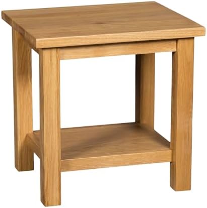 Hallowood Furniture Set 2 Tavolini Rovere Chiaro – Consolle E Comodino In Legno Massiccio, 33x40x40 Cm