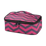 miaozhen Bolsa térmica geométrica magenta gris para el trabajo para mujer, bolsa de picnic para llevar comida al Trabajo