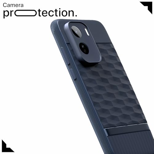 Image of Pikkme Back Cover for Vivo T5 Pro 5G Camera Protection 3D Hexa Cube Design Silicone Protective Bumper Case (Blue)