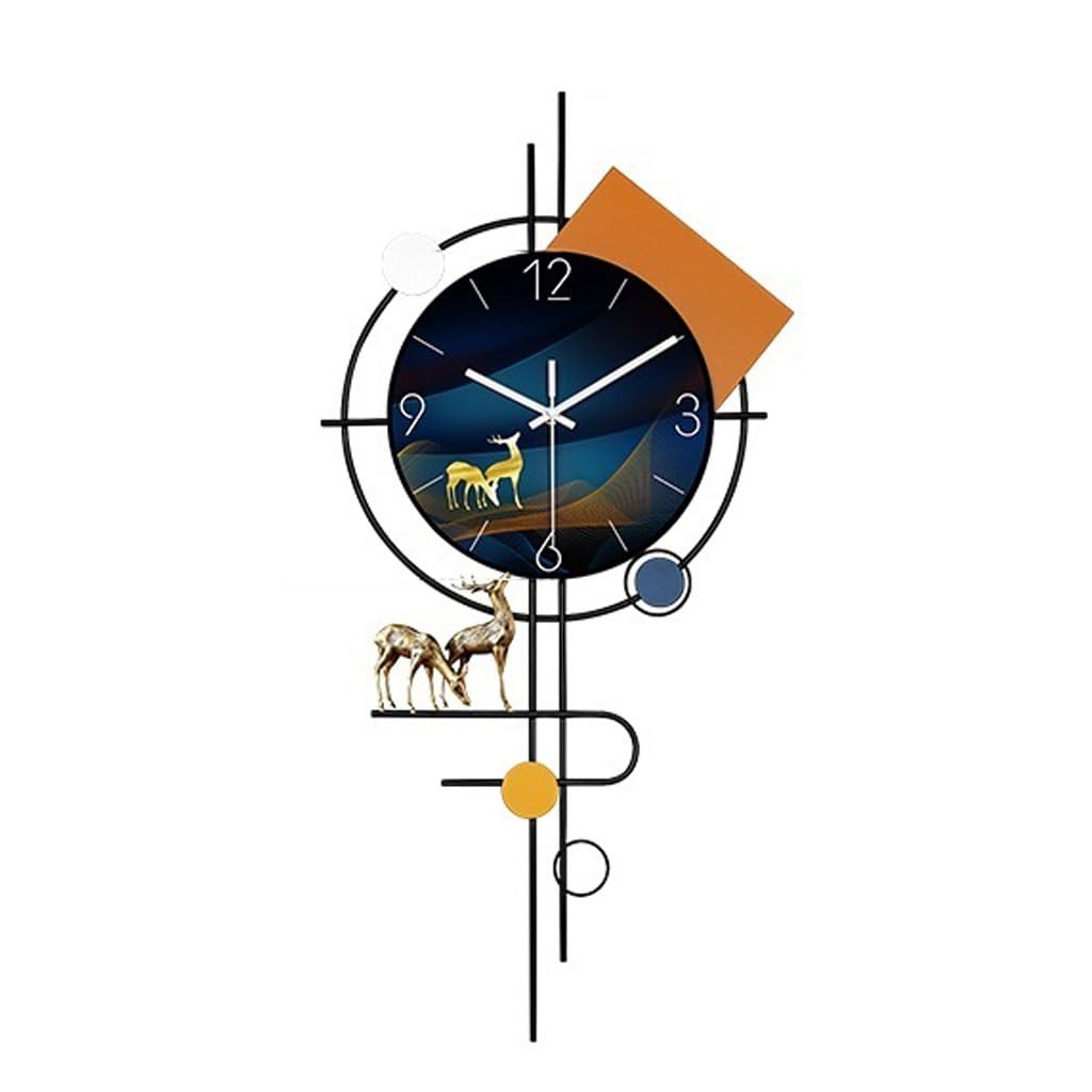 EINES Silent Decorative Wall Clock Modern TV Background Wall Simple Decorative Clock Wall Clock Living Room Clock Wall Silent Wall Clock Easy to Read