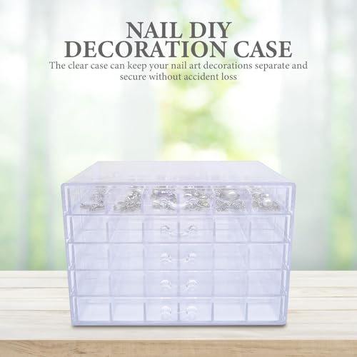 Boîte de rangement transparent à niveaux et compartiments pour nail art