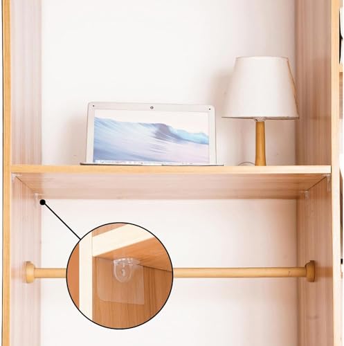 Image of Shelf Support Brackets L-Shaped Support Triangle, Punch Free Adhesive Clear Plastic Pegs Hanger Holder for Partition Kitchen Bookshelf Wardrobe Bathroom Shelves (10, Mini Hook)