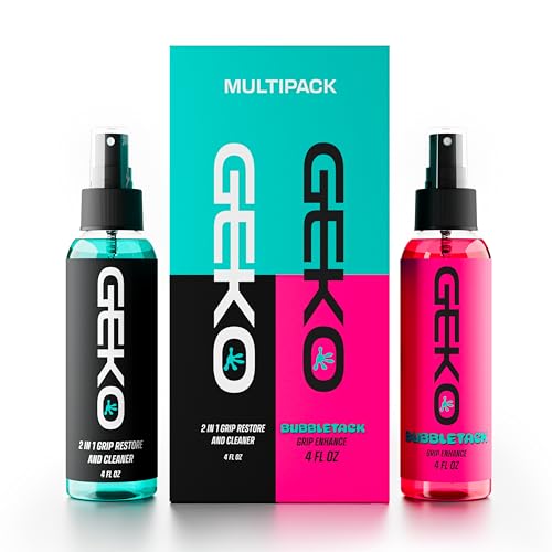 Geko Bubbletack Baseball and Softball Grip Spray Multipack with Geko 2 in 1 Grip Restore & CleanerNon Resin Grip Enhancing System for Bat Speed Control and Exit Velocity-NOT for Athletic Tape