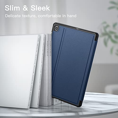 Image of JETech Folio Case for Samsung Galaxy Tab S6 Lite 10.4 inch, Navy | Multi-Angle Stand Cover, S Pen Holder, Slim Protective Cover, Auto Wake /Sleep