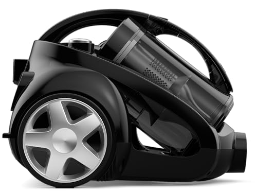 TESLA BG202BGE - Aspirapolvere senza sacchetto (800W, rumorosità 78 dB, raggio di lavoro 8m, filtro HEPA lavabile, capacità serbatoio 2,50L, potenza min-max) Nero