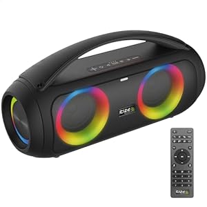 Ibiza – CORSICA – 100W Bluetooth-Lautsprecher, IPX5 mit wiederaufladbarer Batterie und LED-Effekt – Bluetooth, USB, MicroSD, AUX und MIC-Eingang – Schwarz