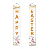 TOYERA Banners colgantes de puerta de poliéster Pascua antitético Couplet colorido para el hogar al aire libre adorno para decoración del día de Pascua