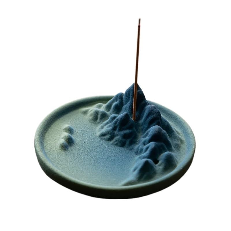 Brûleur d'encens cascade en céramique de paysage pour une décoration zen