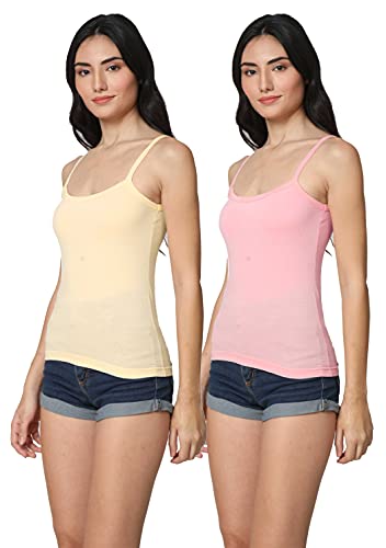 Image of Good Connection Women's Spaghetti Straps Plain Cotton Camisole Slip Seamless Tank Top