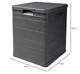 Ondis24 Aufbwahrungsbox Madera Mini Holz-Optik 90L abschließbar Truhe Kissenbox (Anthrazit)
