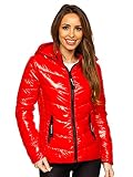 Chaqueta acolchada de entretiempo con capucha para mujer