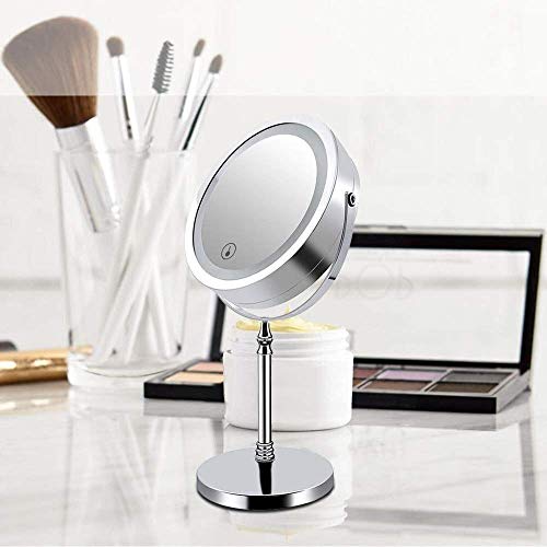 Miroir de maquillage USB au design épuré avec double face lumineuse - 5