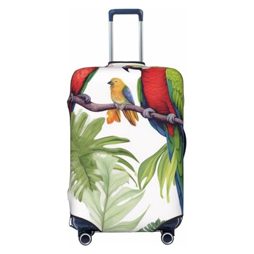 Parrot Birds And Tropical Tree Print Luggage Suitcase Covers Elastic Washable Luggage Protector Luggage Covers For Suitcase