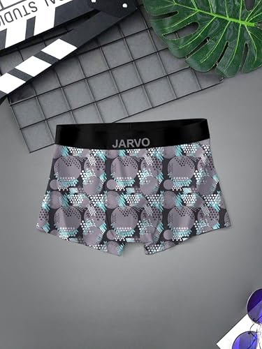Image of JARVO Men's Extra Thin Elastic Underwear Long Comfortable Ice Silk Breathable Comfort Printed Brief-Boxer-Trunks Imported Material Pack of 4