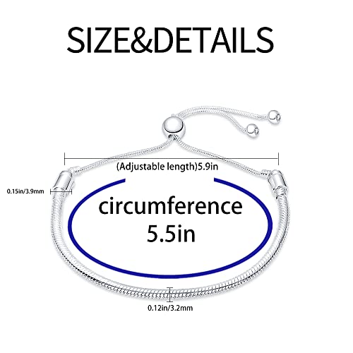 Kunsir Slider Charm Cubic Zirconia Bracelet In 925 Sterling Silver thumb #3