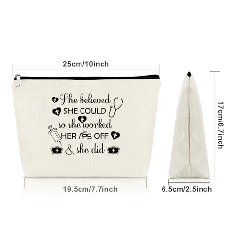 Nurse Makeup Bag Nurse Appreciation Gifts for Daughetr Sister Best Friend Auntnursing Graduation Gift Cosmetic Bag with Zipper Nurses Week Gift for Her Christmas Birthday Travel Pouch2