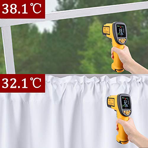 Pure White 100 Blackout Curtains 45 Inch Length For Nursery - 2 Thick Layers Completely Blackout Thermal Insulated Black Lined Drapes For Small Window With Rod Pocket (42 Inch Width 2 Panels) #TOP6