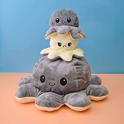 KUNSTIFY XXL Oktupus Stimmungs Kuscheltier Oktopus Kuscheltier wenden Riesen Octopus Plüschtier für Mädchen, für Kinder… – Bild 3