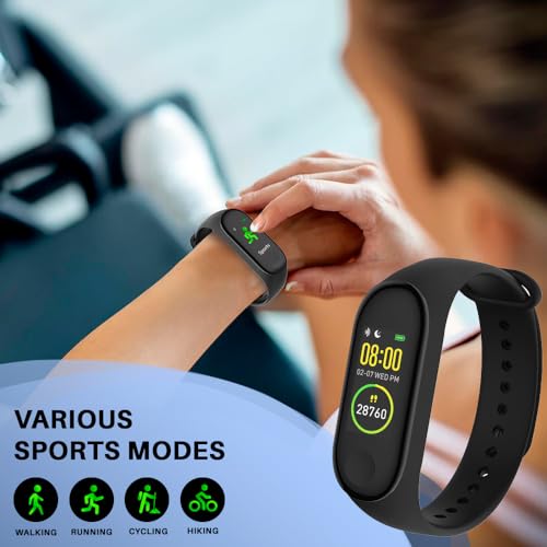 FOREVER Bracelet Montre Connectée SB-50 Fitband - Bracelet Connecté Femme Homme - Smart Fitness Tracker avec Podometre - Bracelet Cardiaque - Montre Calories Dépensées - Smartwatch iOS Android - Noir – Image 3