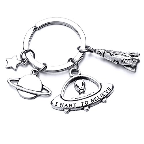 Preisvergleich Produktbild Yinew Ausländisches UFO Keychain Raumfahrzeugs Anhänger Schlüsselanhänger Schlüsselkette