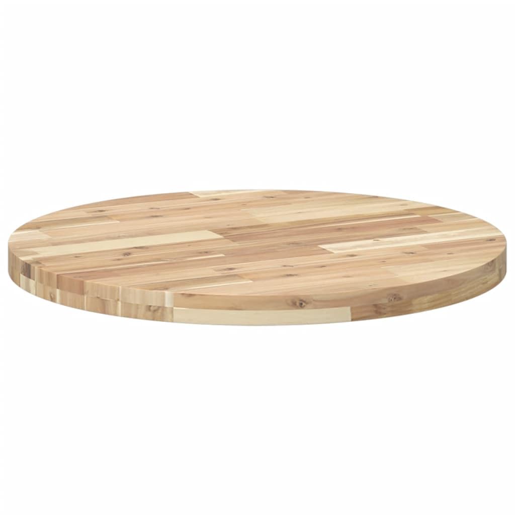 Mesa redonda de 70 x 4 cm de diámetro de madera de acacia maciza, sin tratar, duradera para mesa de comedor, mesa de restaurante, mesa de café, versátil en casa y negocio