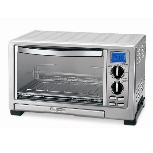 George Foreman TO2021B 6-Slice Countertop Oven and Rotisserie with Infrared Broil Technology