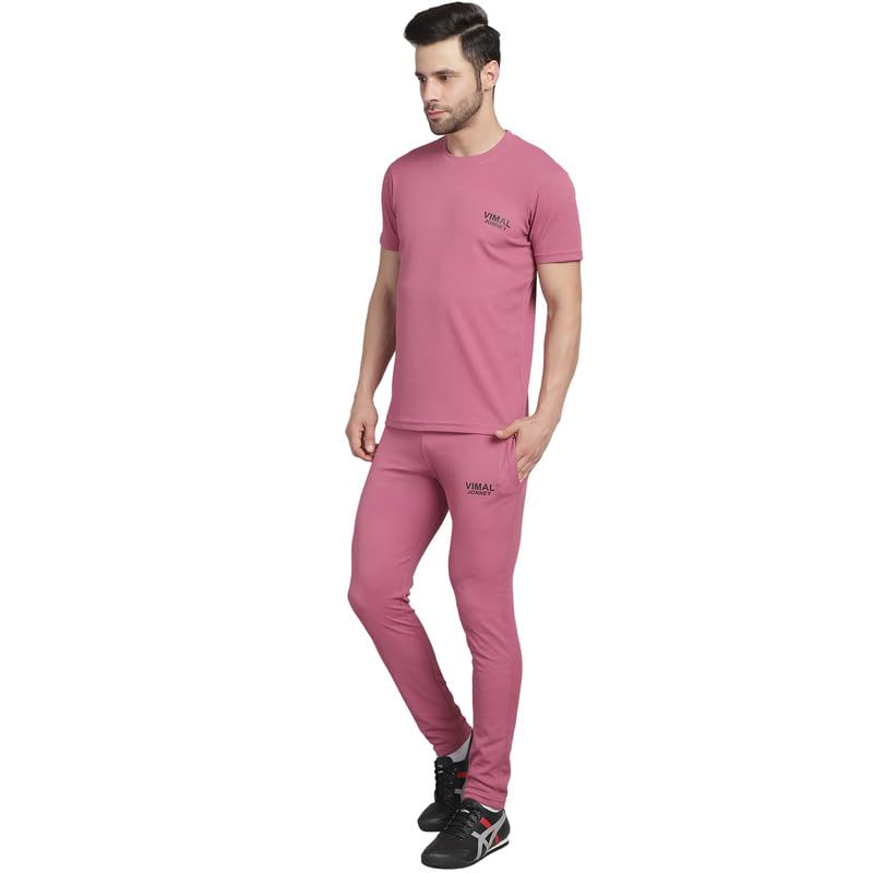 Image of Mack Jonney Solid Polyester Lycra Casual Style Half Sleeves Co-Ord Set Trackuit For Men-P-MACK52989-Box T D10 2