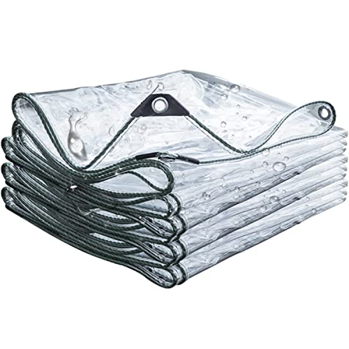 Orumrud Plane Transparente wasserdichte Plane mit Ösen 420 g/m² PVC Regenfest Plane Für Gartenmöbel, Grills, Pflanzens Chuppen 1.2x2.5m Cover