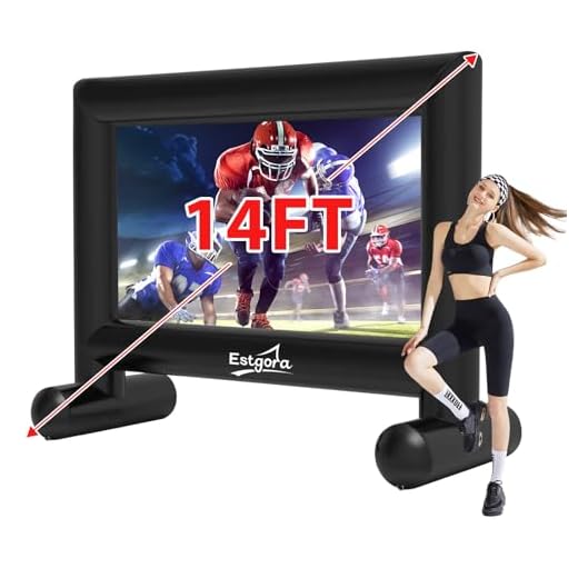 Estgora 14FT Inflatable Movie Screen Outdoor, Blow Up Projector Screen, Inflatable Movie Screen with Air Blower Front & Rear Projection Screens for Outdoor Movie Night Backyard Pool Fun