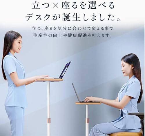 昇降 デスク パソコン おしゃれ 式 テーブル 机 プロジェクター 台 ミニ シンプル オフィス・家庭両用 小スペース対応 在宅ワーク用 スタンディングデスク [2]
