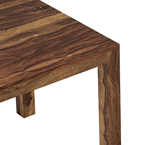 Image of Amazon Brand - Solimo Solid Sheesham Wood Phiara 6 Seater Dining Table with 1 Bench and 4 Cushioned Chairs | Wooden Furniture for Dining Room, Hotel and Home (Natural Finish)
