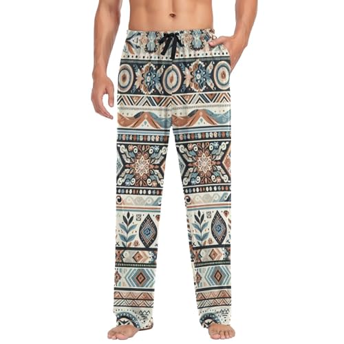 Men's Pajama Pants Aztec Navajo Sleep Pajama Lounge Pant with Pockets, Elastic Waistband3