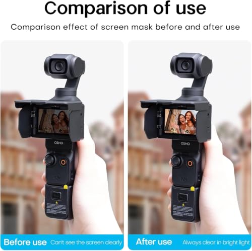 Image of M.G.R.J Foldable Screen Sun Hood for DJI Osmo Pocket 4 /3, Magnetic Protective Sunshade Case Cover Portable Sun Visor Accessories for Outdoor Shooting Protector Supplies (Black)