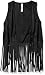Beautees Girls' Suede Vest with Fringe