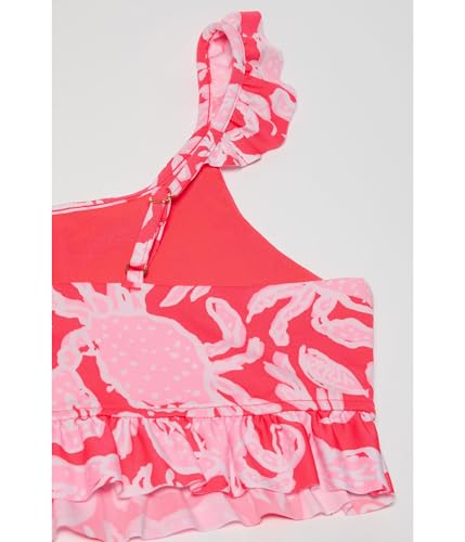 Lilly Pulitzer Girls' Standard Chrissy Bikini UPF 50+ (Toddler/Little Big Kid), Cane Coral Crab Collab2