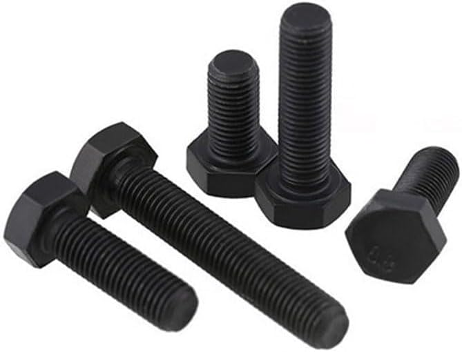 M8 x 1.0 (8mm) Fine Pitch Hex Cap Bolts/Screws, 8.8 Alloy Steel Thread Metric Tap DIN 933 ISO 4017 - (Length: M8X1.0X35mm-30pcs)