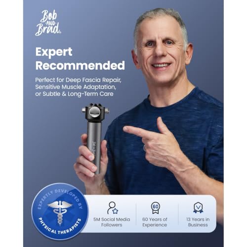 Image of BOB AND BRAD VibeFlow Vibration Massager (Not Percussion), FSA-HSA Eligible Deep Tissue Handheld Therapy Massager Gun for Sensitive Joints, Fascia Release, Trigger Point, Full Body Relief & Recovery