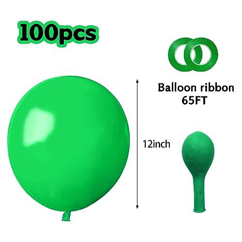 Image of Green Balloons 12 Inch 100 Pack Thicken Latex Green Balloons for Christmas Party Decorations