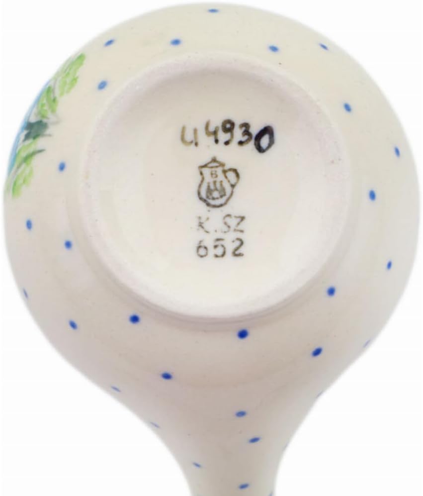 Polmedia Polish Pottery Creamer with Lid UNIKAT - Springing Into Spring Pattern Handmade in Boleslawiec Poland by Ceramika Artystyczna + Certificate of Authenticity
