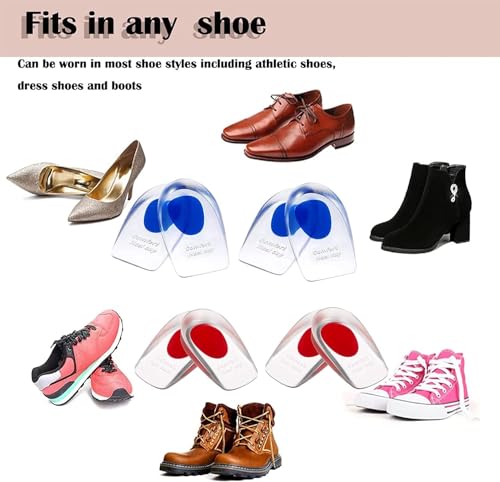 Image of Silicone Gel Heel Protector Insole Cups for Swelling and Pain Relief, Shock-Absorbing Heel Pad for Foot Care, Comfortable Shoe Inserts for Men and Women, Ankle and Heel Pain