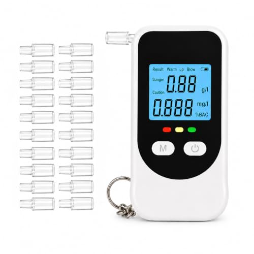 Breathalyzer for Alcohol,Portable BAC Tester,Personal Home Test Kit (White)