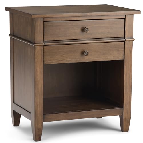 SIMPLIHOME Carlton Solid Wood Nightstand